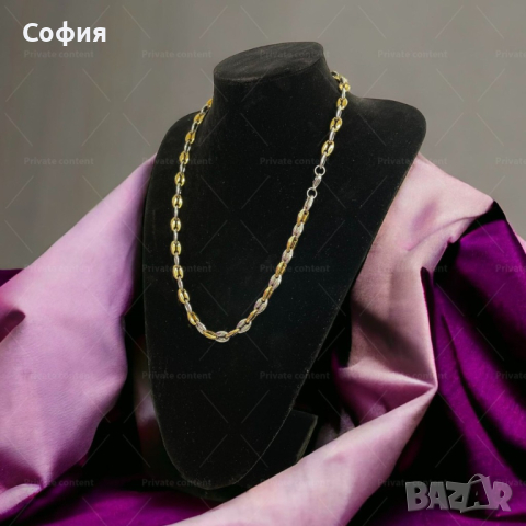 мъжки ланец от медицинска стомана с златисти акценти Palm Angels, снимка 1