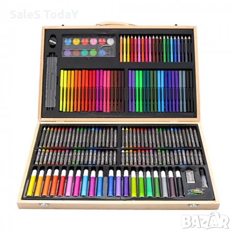 Комплект за рисуване,  180 части - пастели, моливи, маркери, акварели, снимка 3 - Рисуване и оцветяване - 35280975