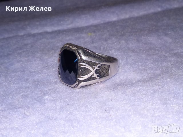 СКЪПОЦЕНЕН АВТОРСКИ СРЕБЪРЕН ПИРАТСКИ ПРЪСТЕН СРЕБРО 925 с НИЕЛО и ОГРОМЕН ФАСЕТИРАН МАРКАЗИТ 36405, снимка 4 - Пръстени - 39535693