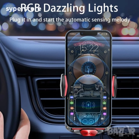 Стойка за телефон с безжично бързо зареждане Digital One SP01032 FJ26, и сензор за отваряне, за възд, снимка 4 - Безжични зарядни - 52532978