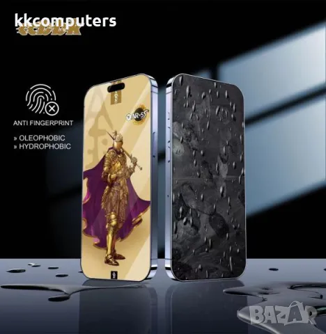 Стъклен screen protector Five Warriors за iPhone 15 Plus 6.7 / Черен / Баркод : 2403401, снимка 2 - Фолия, протектори - 48258837