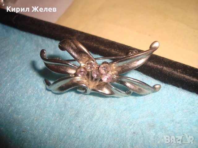ПОСРЕБРЕНА ФЛОРАЛНА СКЪПОЦЕННА АРТ НУВО СТИЛ СТАРА БРОШКА - ЦВЕТЕ 26815, снимка 5 - Други - 34840638