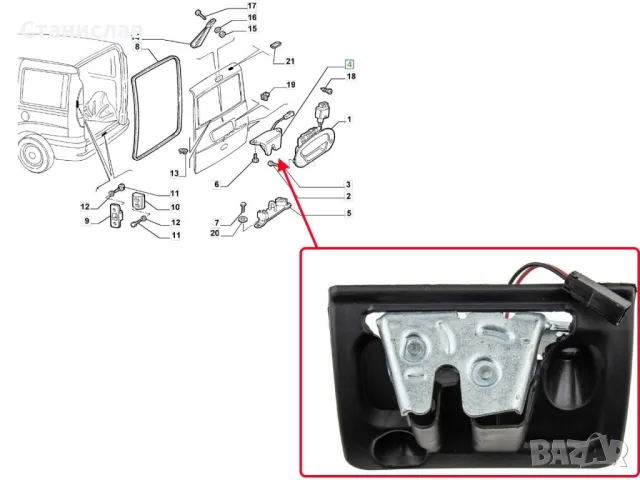 Fiat Doblo Брава за багажник, снимка 2 - Части - 50215456