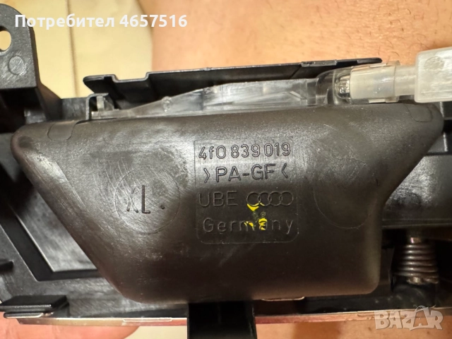 Вътрешна дръжка на задна лява врата с подсветка на Ауди Audi A6 4F само за 40лв. 4F0839019, снимка 3 - Части - 52516419