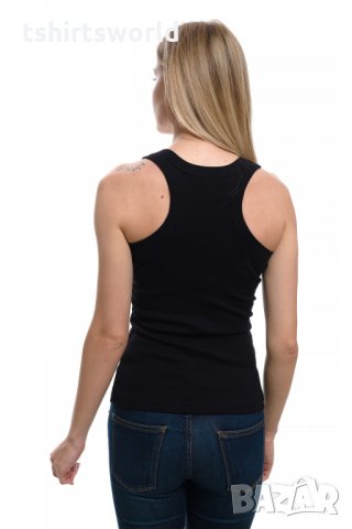 Нов дамски черен потник с трансферен печат I Love Bulgaria (Аз обичам България), снимка 6 - Потници - 28361603