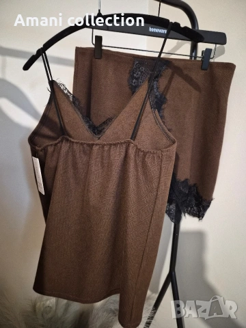 Топ и пола с вълна и дантела LBD, снимка 6 - Поли - 52419388