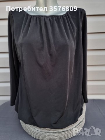 Дамска черна блуза с дълъг ръкав - модел 37