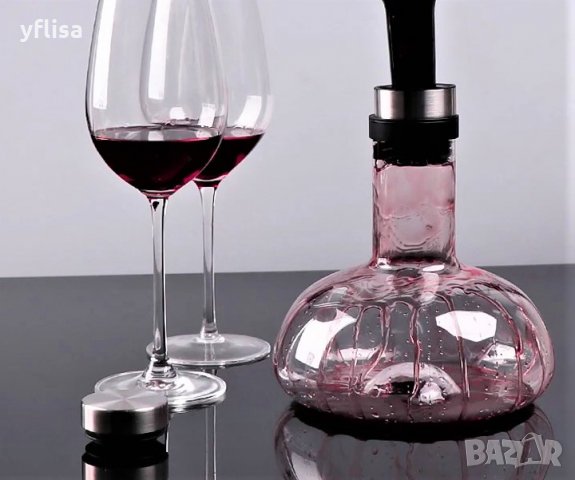  Декантер за вино от кристал, снимка 2 - Подаръци за юбилей - 25719921