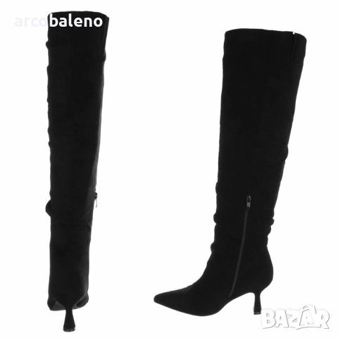 Дамски велурени ботуши над коляното, 3цвята , снимка 6 - Дамски ботуши - 52136981