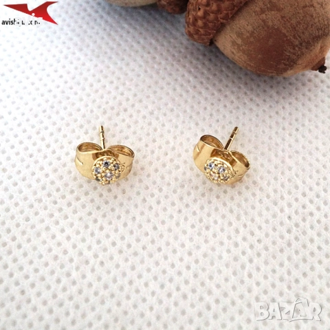 Обеци с 14К златно покритие 2141838