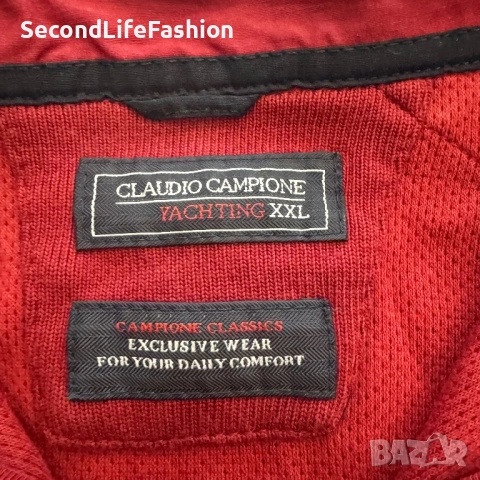 Мъжки пуловер Claudio Campione Yachting размер XXL червен, снимка 2 - Пуловери - 53357073