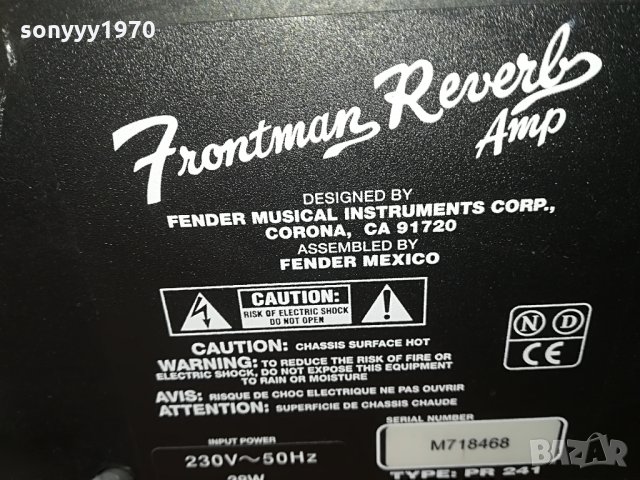 fender frontman reverb amplifier-внос germany-34х30х18см, снимка 12 - Ресийвъри, усилватели, смесителни пултове - 28337554