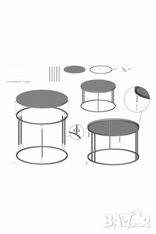 Кръгла масичка за кафе / Холна масичка - 12 цвята, снимка 15 - Маси - 51932688