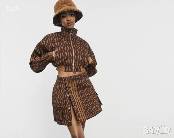 Ново Кафяво Късо Яке Adidas X Ivy Park Размер 2XL, снимка 3 - Якета - 53096908