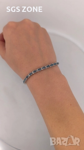 Ръчно изработена сребърна гривна с топаз Лондон, снимка 10 - Гривни - 52582096