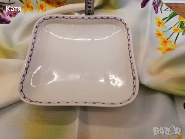  Квадратна порцеланова купа  SEMLAGGENWALD HC  1792, снимка 8 - Чинии - 50403917