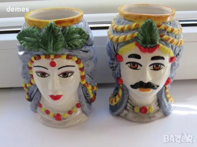 Сет от две вази-мавър от Сицилия, Италия, снимка 3 - Декорация за дома - 48274449