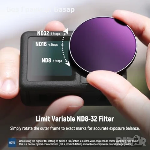 Нов Комплект ND Филтър + Обектив за DJI Action 5 Pro / Action 4 камера, снимка 4 - Чанти, стативи, аксесоари - 50748142