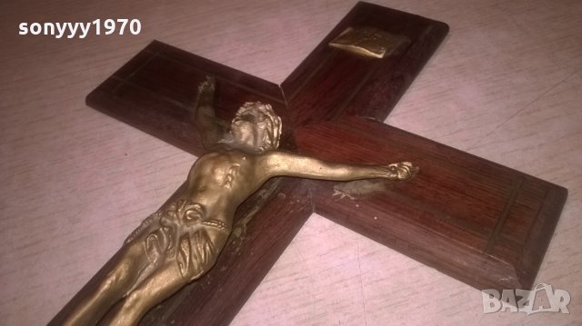 МАСИВЕН КРЪСТ С ИСУС-ВНОС АНГЛИЯ-40Х22СМ, снимка 15 - Колекции - 27436182