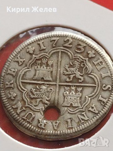 Сребърна монета 2 реала 1723г. Филип пети Мадрид Испания 12204, снимка 9 - Нумизматика и бонистика - 42987513