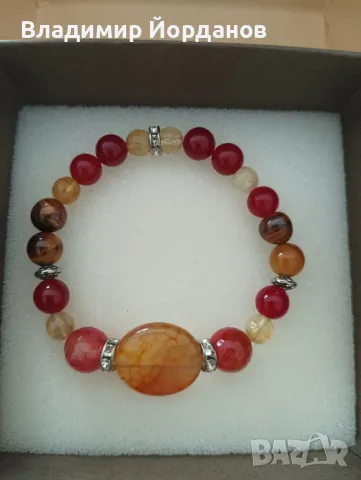 гривни и комплект с обеци ръчна изработка от естествени камъни, снимка 5 - Гривни - 49135222