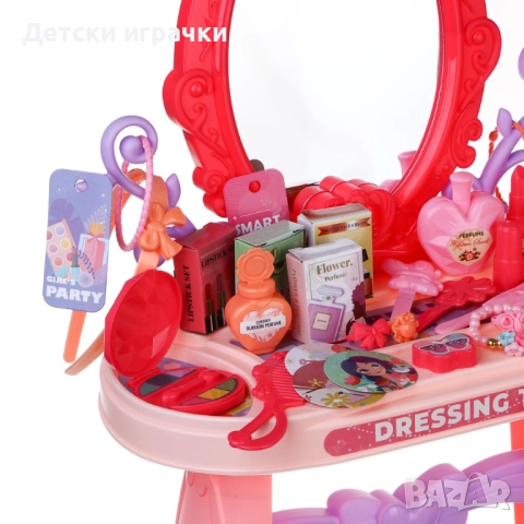 Тоалетка с огледало и аксесоари за грим, синя/розова, снимка 6 - Други - 52853451