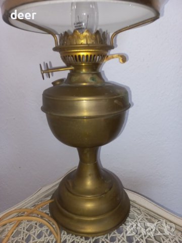Висока старинна настолна лампа, снимка 6 - Настолни лампи - 43436089