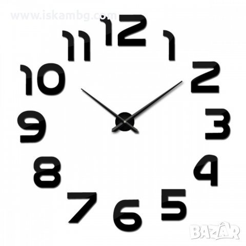 3d стенен часовник - ГОЛЕМИ, различни модели / Часовник за стена лепящ цифри, снимка 3 - Други - 37632374