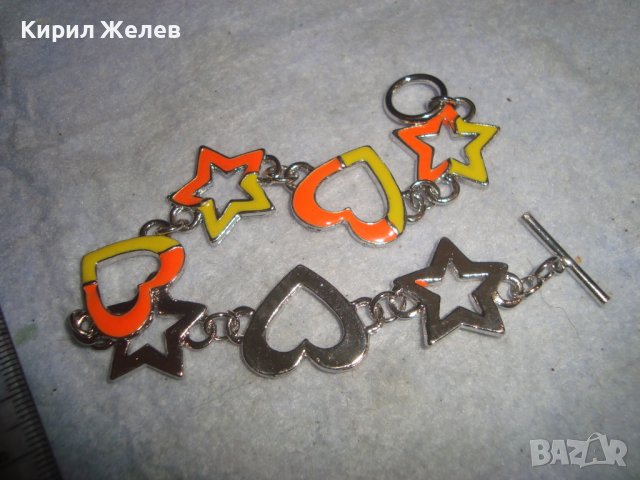 ЕМАЙЛИРАНА СРЕБРИСТА ФИГУРАЛНА АРТ ГРИВНА СЪРЧИЦА ЗВЕЗДИ от БЛАГОРОДНА СТОМАНА НЕРЪЖДАЕМА 31480, снимка 4 - Гривни - 38042467