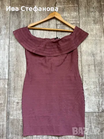 Нова къса елегантна парти коктейлна официална пепел от рози бандажна рокля , снимка 5 - Рокли - 48000038