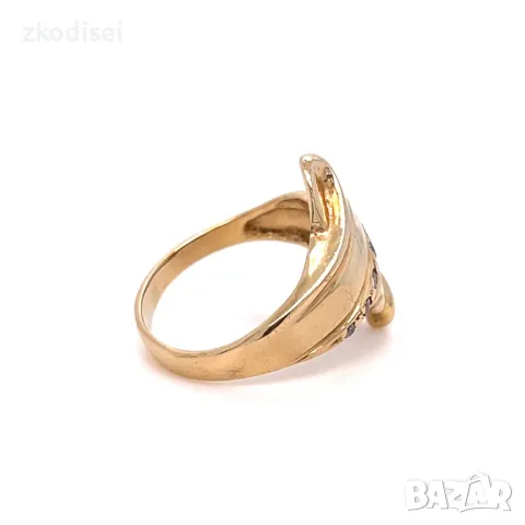 Златен дамски пръстен 3,65гр. 14кр.проба:585 размер:51 модел:30695-2, снимка 2 - Пръстени - 49728586