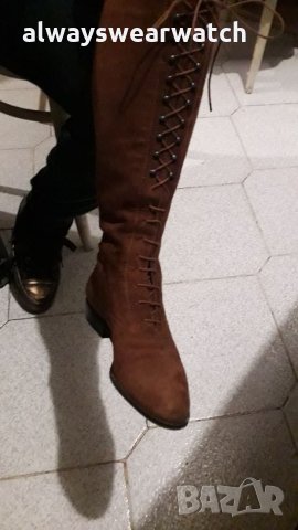 Италиански маркови ботуши от естествен велур - номер 38,5 / ЧИСТО НОВИ, снимка 9 - Дамски ботуши - 27753758