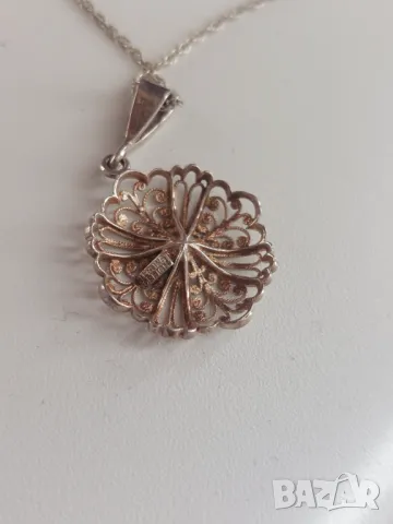 Антикварно сребърно колие 925, снимка 3 - Колиета, медальони, синджири - 50393043