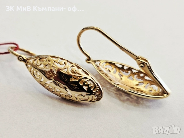 Златни обеци 2.54гр 04400-25/2, снимка 2 - Обеци - 51516057