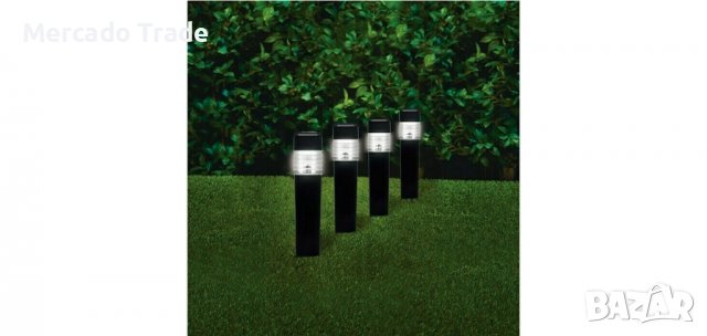 Комплект LED соларна лампа, 4бр, Черна, снимка 3 - Декорация за дома - 36790587