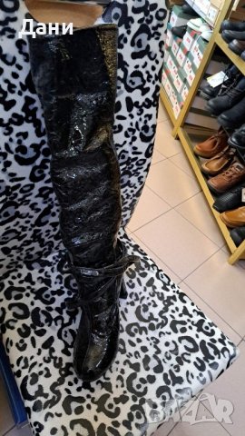 Дамски чизми,естествена кожа с лаково покритие, снимка 2 - Дамски ботуши - 27119312