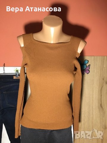 👜🥾Красива блуза от еластична рипсена материя,с размер,13 лв🧡, снимка 1 - Блузи с дълъг ръкав и пуловери - 27878804
