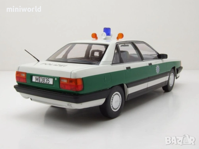 Audi 100 C3 1989 Polizei полицейски - мащаб 1:18 на Triple9 моделът е нов в кутия, снимка 2 - Колекции - 53443354