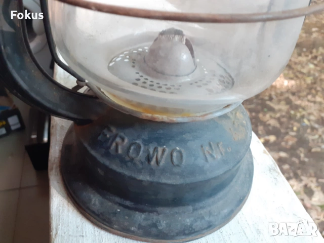 Стар антикварен немски газен фенер Frowo ГДР, снимка 3 - Антикварни и старинни предмети - 53461653