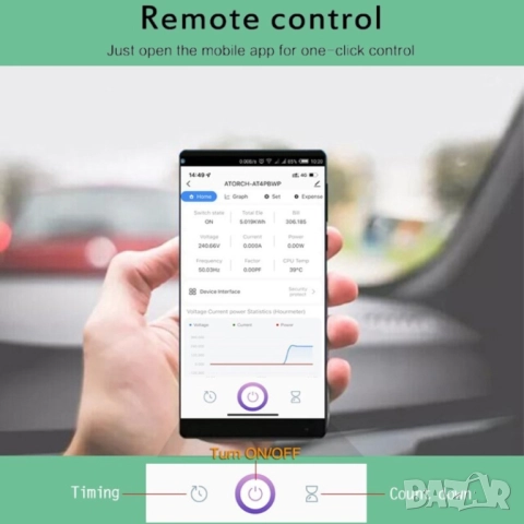 Двутарифен контролен електромер 63A, LCD дисплей, прекъсвач, снимка 5 - Друга електроника - 50071561