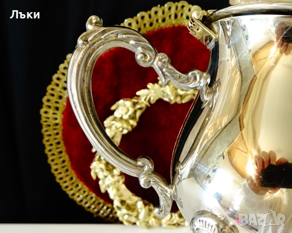 Викторианска посребрена кана за кафе,ракия. , снимка 5 - Антикварни и старинни предмети - 52504403