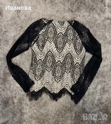 Дантелена блуза YAMAMAY, снимка 3 - Блузи с дълъг ръкав и пуловери - 50059534