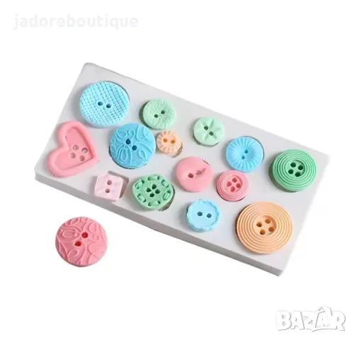 Силиконов молд Различни видове копчета, снимка 1