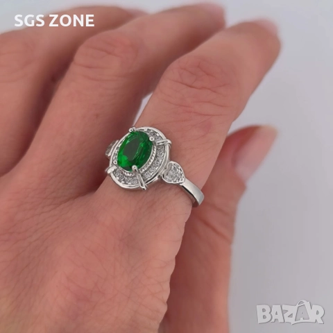 СРЕБЪРЕН ВИСУЛКА СЪС ЗЕЛЕН ТОПАЗ, снимка 6 - Колиета, медальони, синджири - 52296017