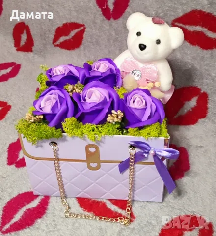 Чантички с рози от пластичен сапун, снимка 5 - Декорация за дома - 48848502