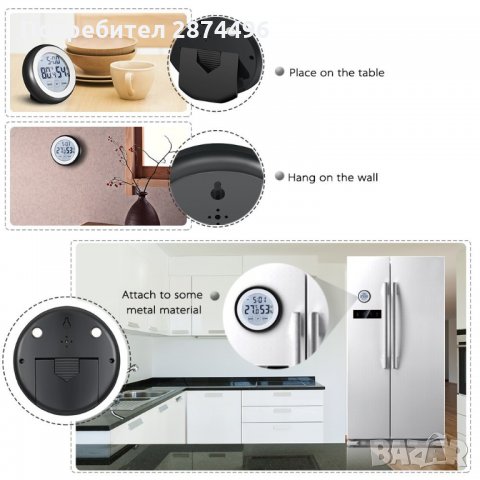 2040 Малък кухненски часовник с магнит за закачане на хладилник, снимка 5 - Други - 34988093
