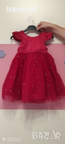 Червена празнична рокля, снимка 4 - Бебешки рокли - 43439827