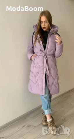 Дълго дамско лилаво зимно яке , снимка 3 - Якета - 48310635