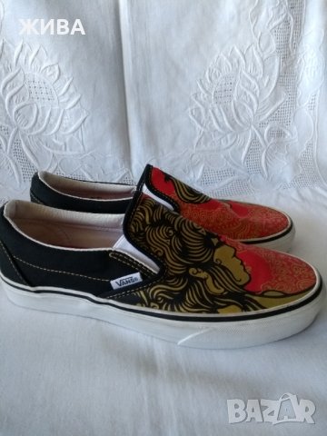 VANS дизайнерски в черно и червено, снимка 4 - Кецове - 37160438