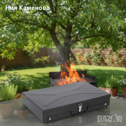 Градинска сгъваема скара за къмпинг и пикник. 